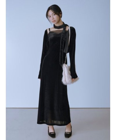 シアーベロアカーデ&キャミワンピース