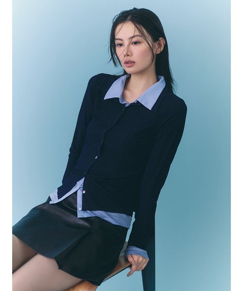 FRAYI. D レイヤードポロカットソー NVY F FRAYI. D レイヤードポロカットソー NVY F