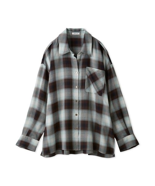 Give Re-Collection 2wayチェックシャツ エアネイビー 2wayオンブレチェックシャツ(508369221)｜阪急百貨店公式通販