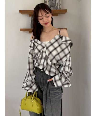 オンブレラメチェックアシメシャツ