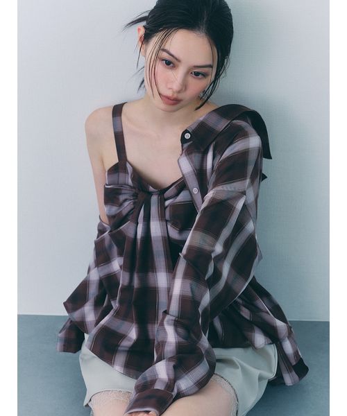 MAISONRAVIEW チェックリボンキャミソール maison raview チェックリボンキャミソール MAISON RAVIEW