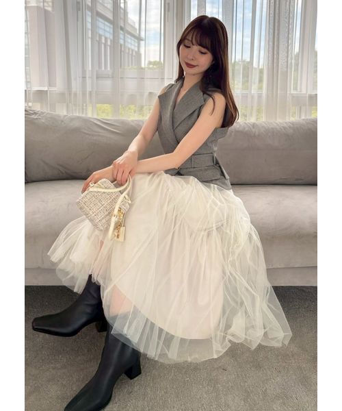 新品 ホワイト＆イエロー 8段チュチュスカート(160cm~） 楽天市場】チュール スカート ミモレ丈 レディース ロング