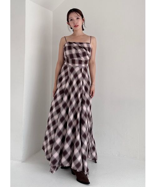 オンブレチェックアシメヘムキャミドレス(508369239)｜阪急百貨店公式