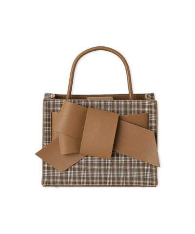 【ルエル】チェックリボンミドルバッグ