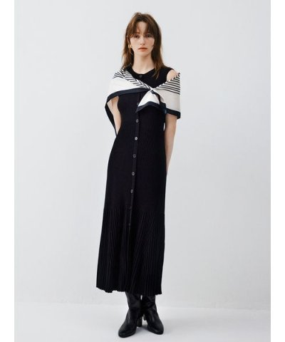 スカーフセットニットワンピース