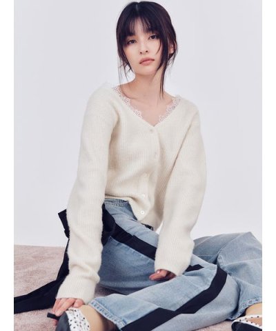 フォックスウールレーストリムカーディガン