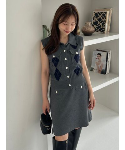 ノースリポロニットジレ