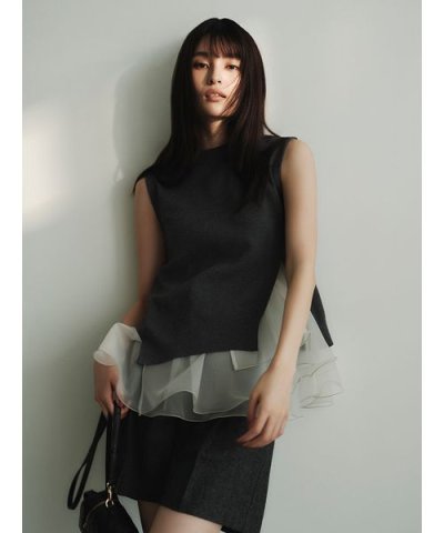 【WEB限定カラー】ラッフルフリルレイヤーニット