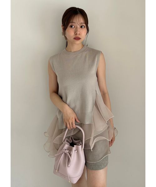 FRAYI. D 【WEB限定カラー】ラッフルフリルレイヤーニット BEG F