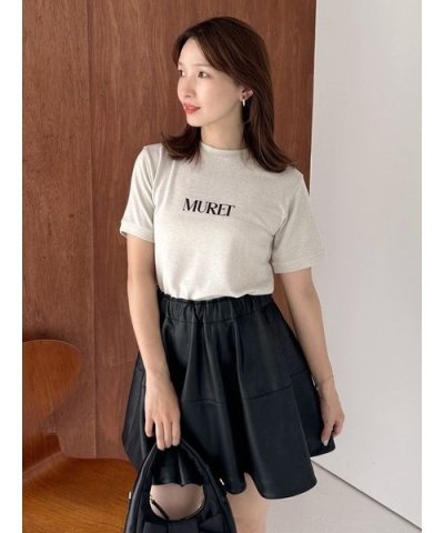 レザーライクサーキュラーミニスカート