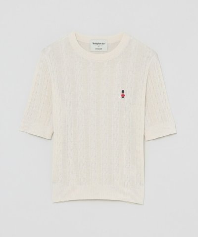 【WEB&一部店舗】バッキンガムベアケーブルハーフスリーブニット