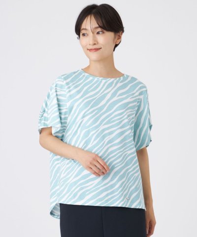 【ウォッシャブル】フローゼブラグリッタープリントカットソー