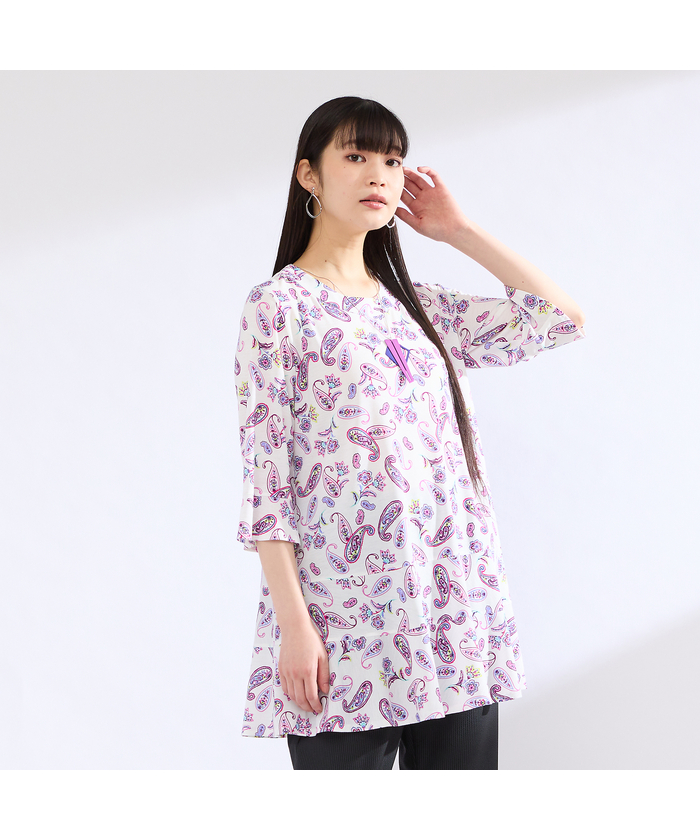 新品Liliane Burtyリリアンビューティー　タグ付　ドット柄 LLサイズ ホワイト系｜カットソー・Tシャツ｜Liliane Burty(Lサイズ