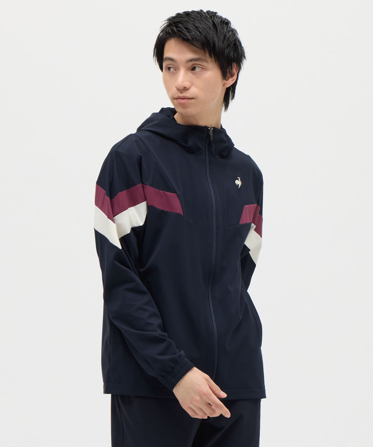 lecoqsportif(ings) ルコックスポルティフ le coq sportif ヒートナビクロスジャケット ネイビー XO lecoqsportif(ings) ルコックスポルティフ le coq sportif ヒートナビクロスジャケット ネイビー XO