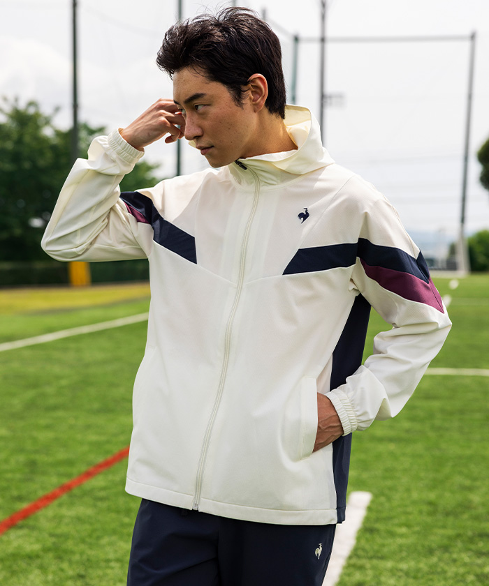 lecoqsportif(ings) ルコックスポルティフ le coq sportif ヒートナビクロスジャケット ホワイト XO lecoqsportif(ings) ルコックスポルティフ le coq sportif ヒートナビクロスジャケット ホワイト XO