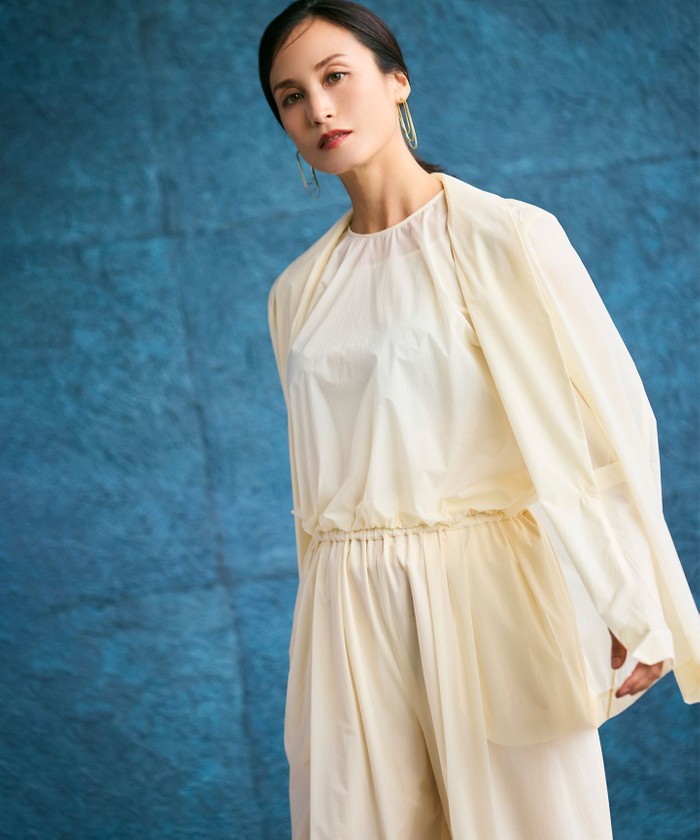 BEIGE 【洗える/セットアップ対応】SPIGA / ショールカラーライトジャケット ECRU 4 BEIGE 【洗える/セットアップ対応】SPIGA / ショールカラーライトジャケット ECRU 4