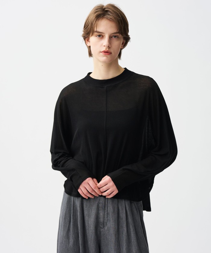 UNCRAVE シアーハイツイストリブ ドルマントップス ブラック F UNCRAVE シアーハイツイストリブ ドルマントップス ブラック F