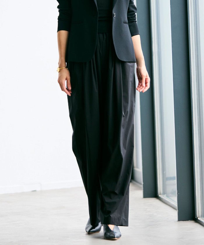 BEIGE 【洗える/セットアップ対応】SPIGA / イージータックワイドパンツ BLACK 4 BEIGE 【洗える/セットアップ対応】SPIGA / イージータックワイドパンツ BLACK 4