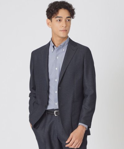 【防シワ/ウォッシャブル/STUART'S TRAVELER】ウールブレンドカラ