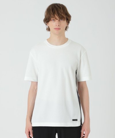 テクスチャータックサイドチェックTシャツ