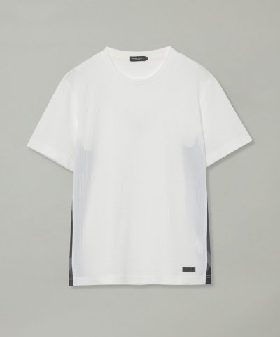 テクスチャータックサイドチェックTシャツ