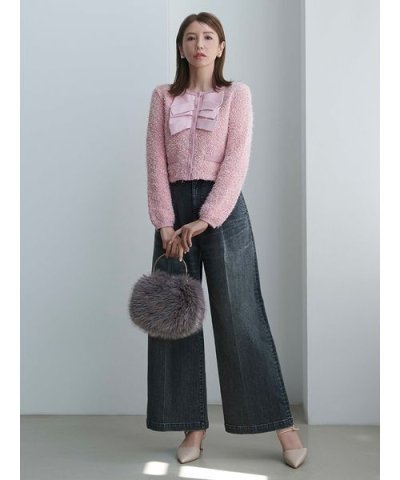 ハイウエストデニムワイドパンツ