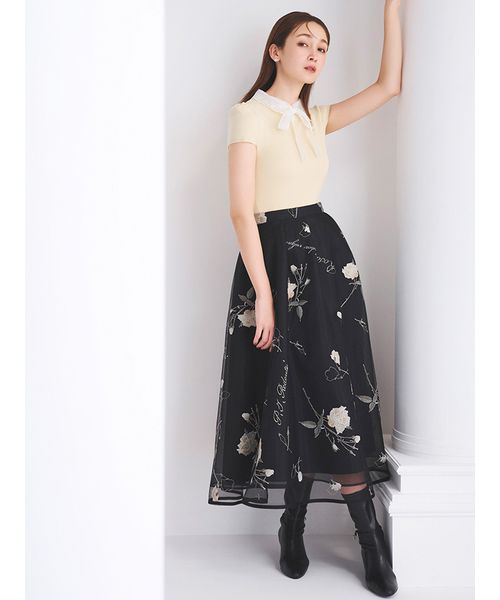 24AW CELFORD バリエーションチュールフレアスカート　BLK CELFORD（セルフォード）の「バリエーションチュールフレアスカート