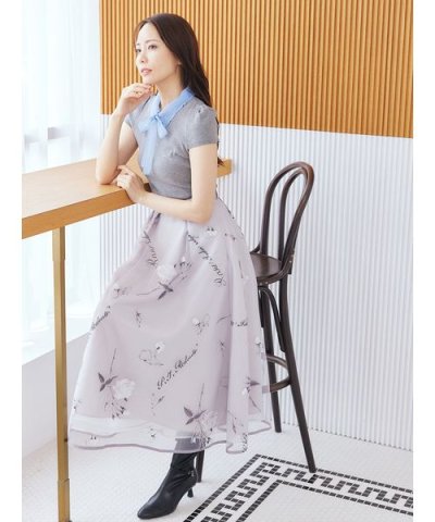 【CELFORD×P.J.REDOUTEコラボ】 Rosa刺繍チュールスカート