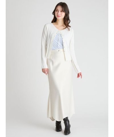 ベルト付きサテンナロースカート