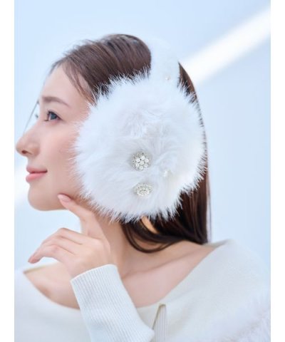 ビジュー付きフェイクファーイヤマフ