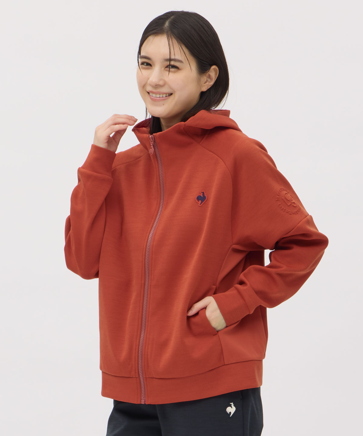 lecoqsportif(ings) ルコックスポルティフ le coq sportif アクティブスウェット フード レッド O lecoqsportif(ings) ルコックスポルティフ le coq sportif アクティブスウェット フード レッド O