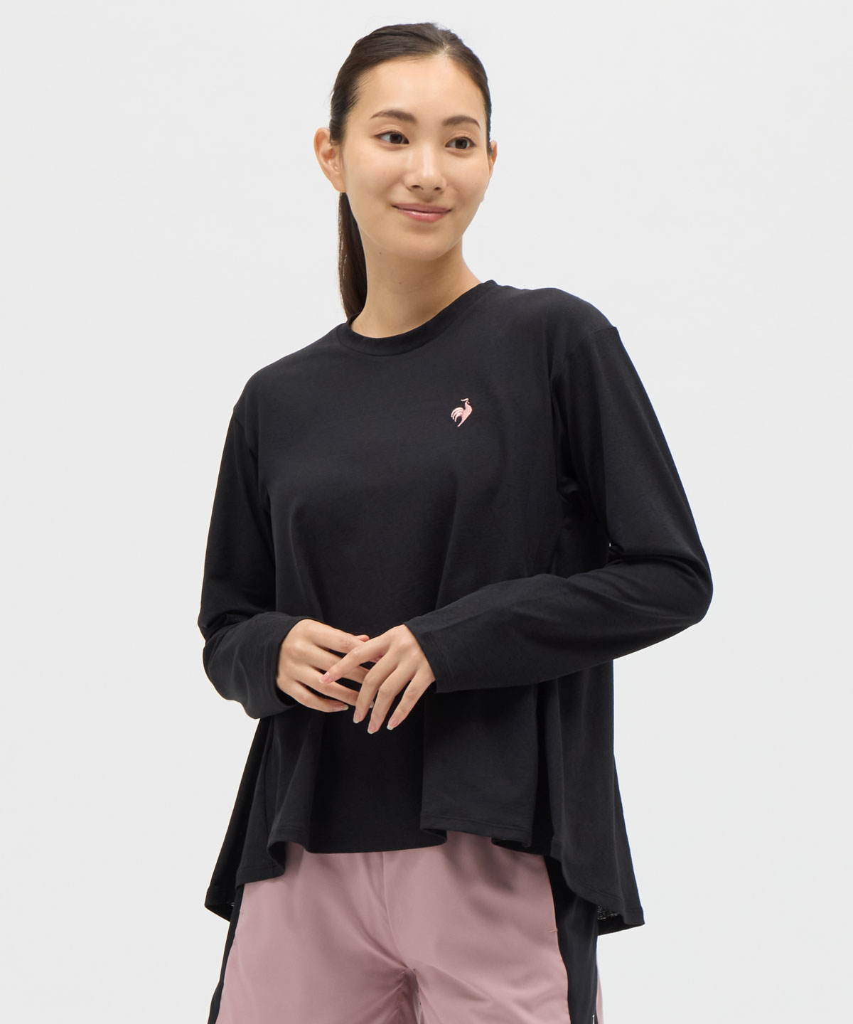 公式 ルコックスポルティフ シアーライト長袖Tシャツ レディース 吸汗速乾 ストレッチ 長袖シャツ ウェア トレーニング LZ5FLT00L 25FW ルコックスポルティフ le coq sportif シアーライト長袖Tシャツ