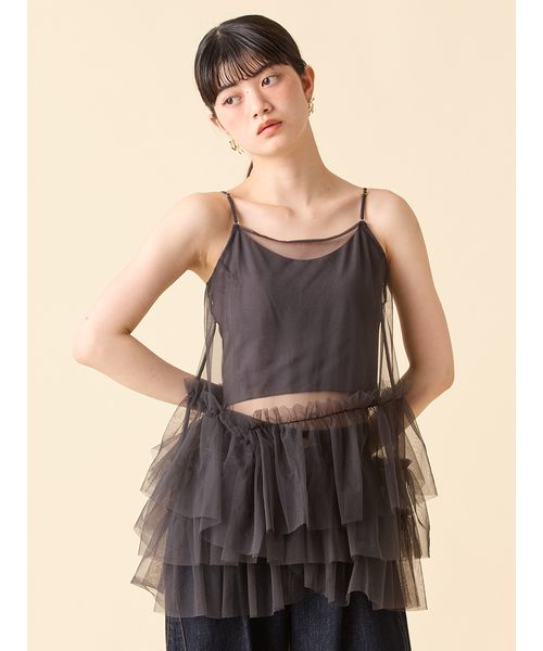 lilybrownフリルキャミソール LILY BROWN｜レースフリルキャミトップス | Rakuten Fashion