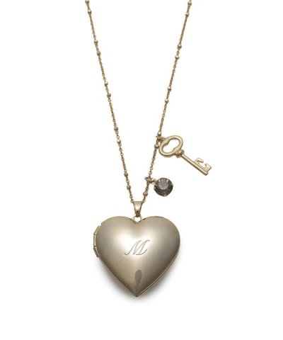 イニシャルハートロケットネックレス
