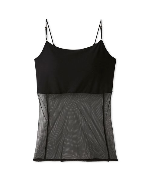 LILYBROWNLingerie 【LILY BROWN Lingerie】カップ付ハーフシアーキャミ BLK S LILYBROWNLingerie 【LILY BROWN Lingerie】カップ付ハーフシアーキャミ BLK S