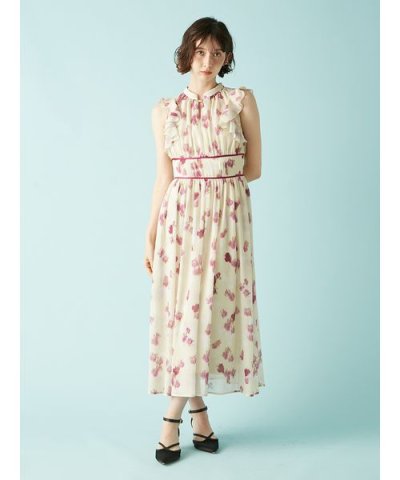 シアープリントフリルワンピース