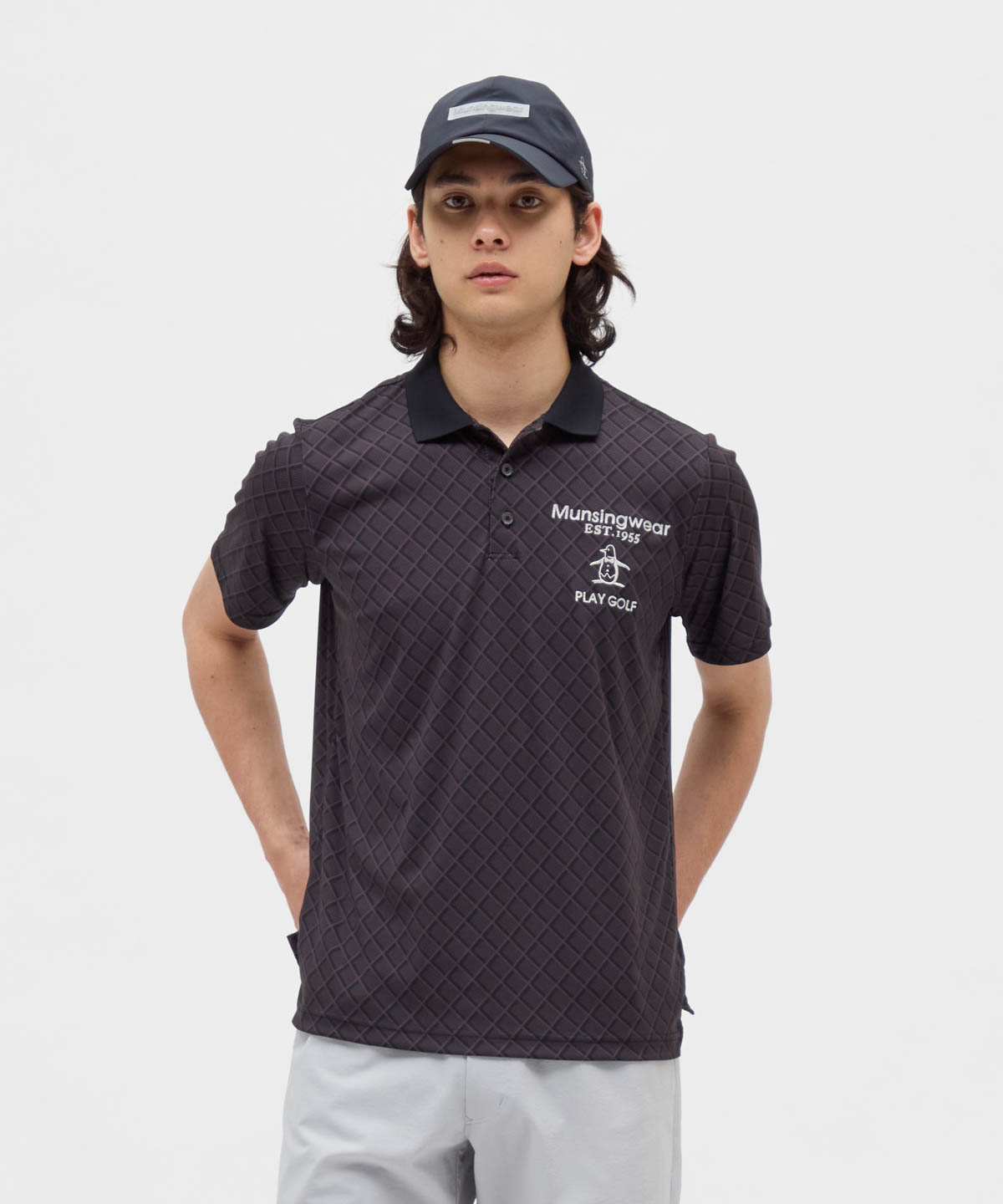 新品未使用　Munsingwear マンシングウェア　ブラック　黒 ポロシャツ Munsingwear - Munsingwear マンシングウェア 未使用 メンズ L