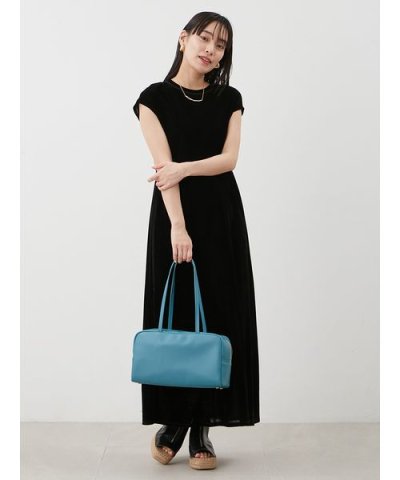 バックシャンフレンチスリーブベロアワンピース