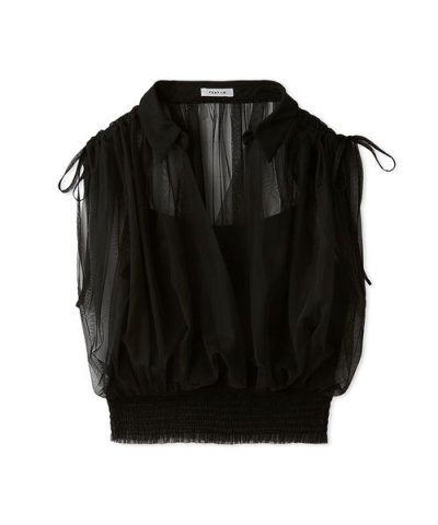 チュールドッキングカシュクールカットソー