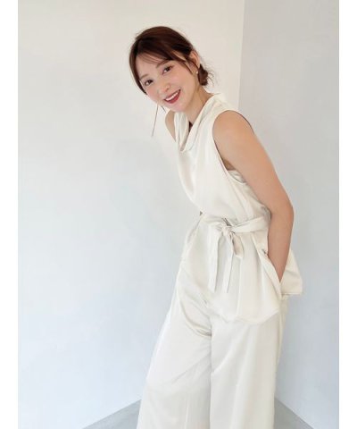 タイ付きサテンチュニック