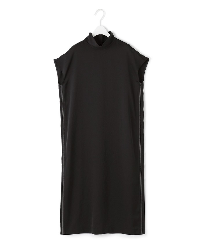 SOFT SEOUL ♥ SHINING SLEEVELESS ONE PIECE /追跡付 WEB＆一部店舗限定】LightVintageSatin ハイネックワンピース