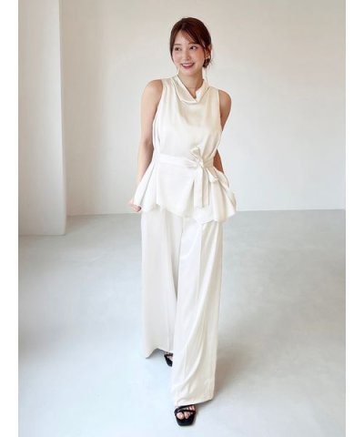 サテンワイドパンツ