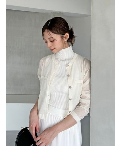 Sustainableメタルボタンシアーカーディガン