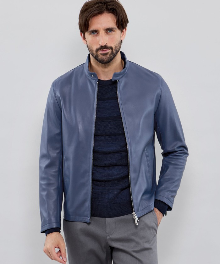 Weather proofed Leather】レザーシングルライダースジャケ