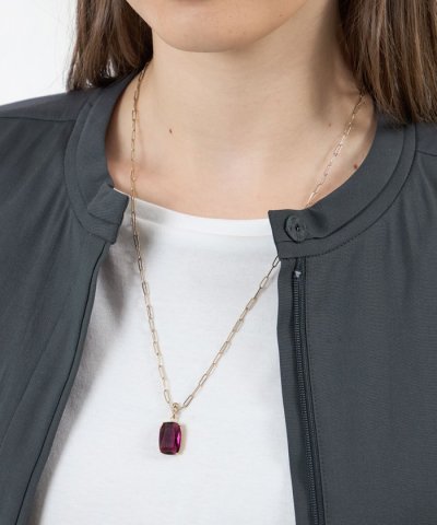 スクエアガラスネックレス