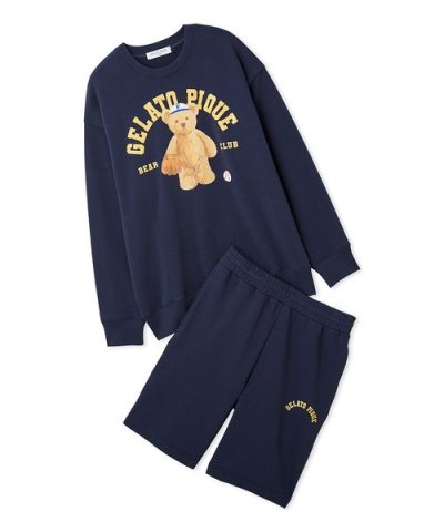 【ONLINE限定】【HOMME】スポーティーベア裏毛プルオーバー＆裏毛ハーフパ