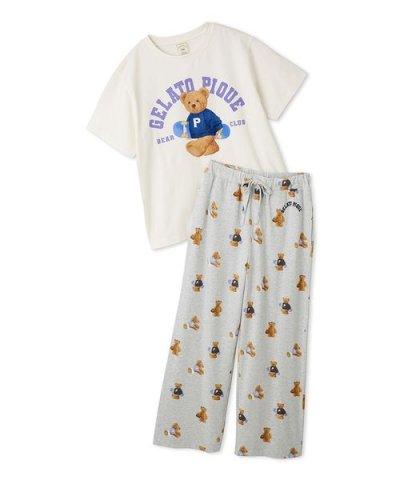 【ONLINE限定】スポーティーベアワンポイントTシャツ＆総柄ロングパンツセット