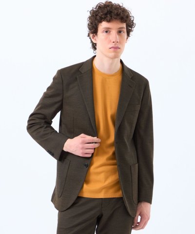 テーラードジャージー ジャケット ウール混メッシュジャージー