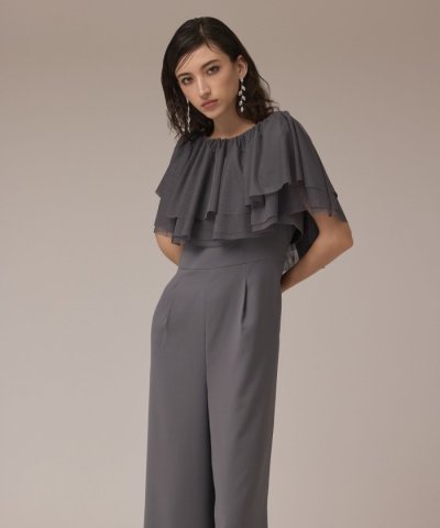 フリルケープサロペット