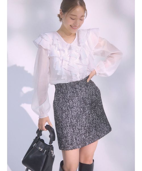 美品　CELFORD セルフォード　ビスチェ付きフリルブラウス　バルーン袖 CELFORD SALE50%OFF セルフォード レースインサートブラウス
